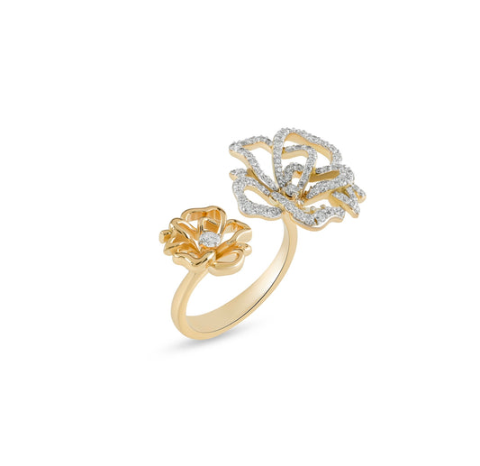 Peony double flower ring