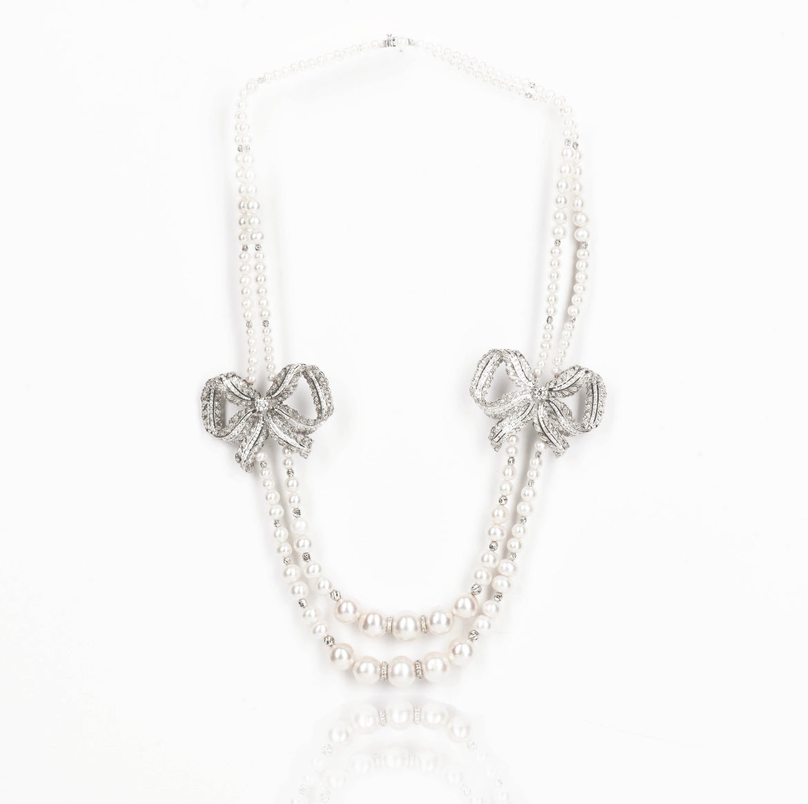 In pearls necklace